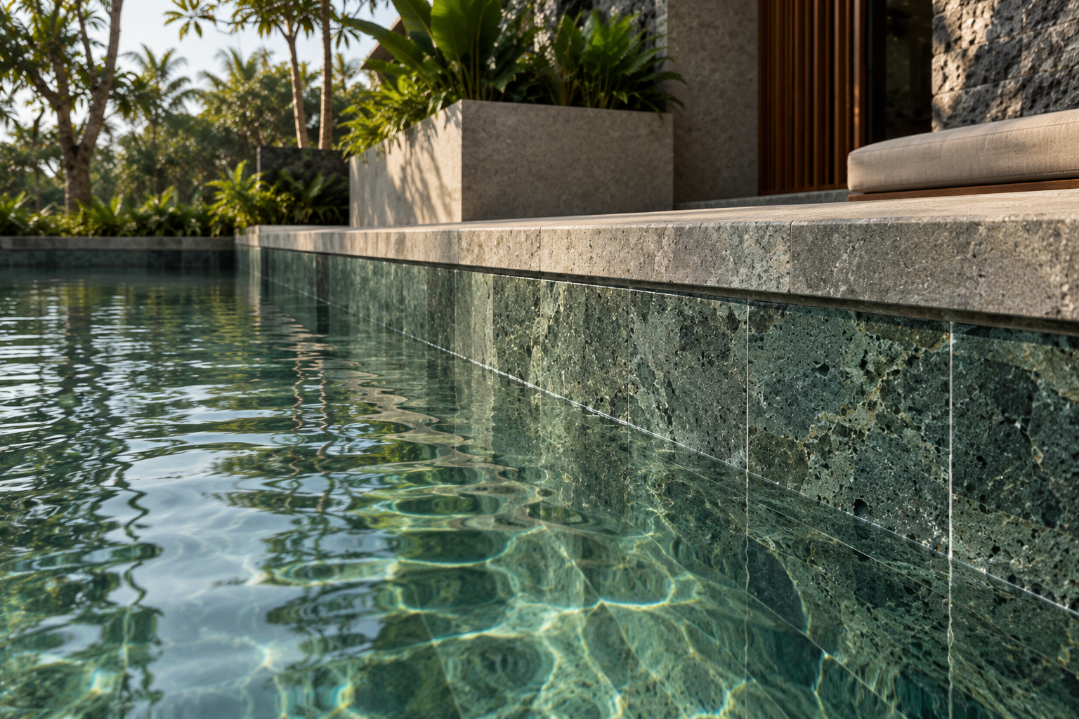 Sukabumi Green Stone swimming pool tiles